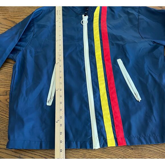 Cap N Jac  Action Advertising Navy Thin Vintage Windbreaker Stripes-Size Medium - Picture 5 of 6